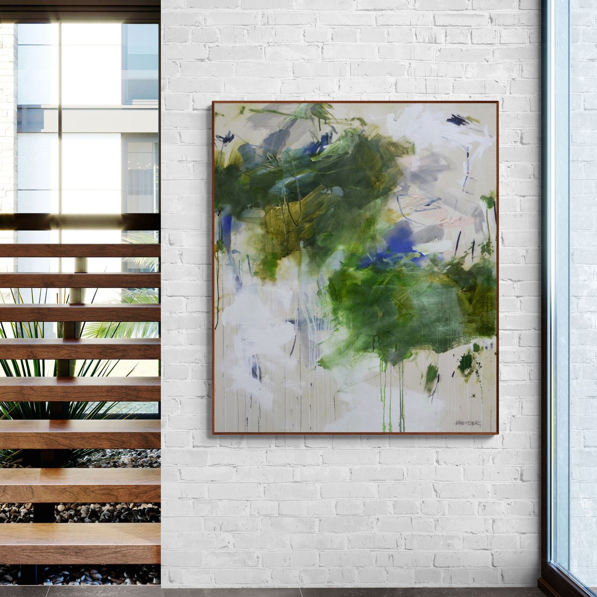 Expressive Landscape Painting By Daniela Schweinsberg, 47 X 55, The Smell Of Green, Original Artwork