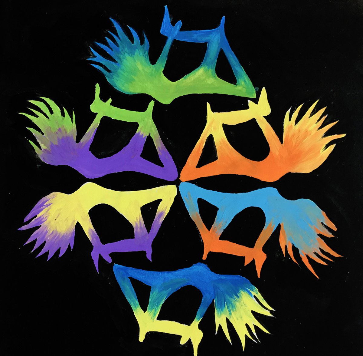 Geometric Abstract Painting By Anastasia Terskih, 10 X 10, Speed, Original Artwork