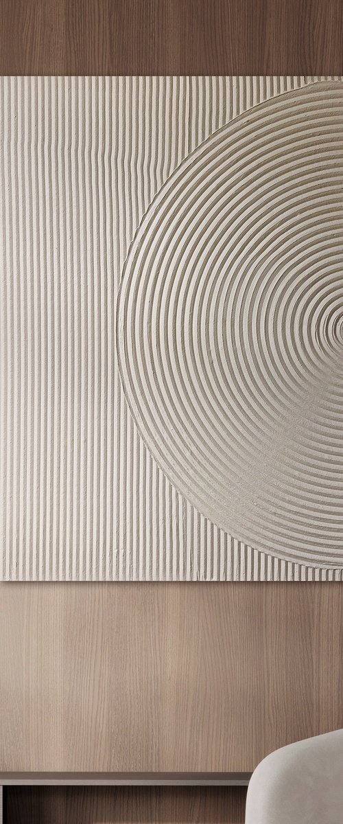 "Beige Field 4" High textured abstract art by Alex Zy