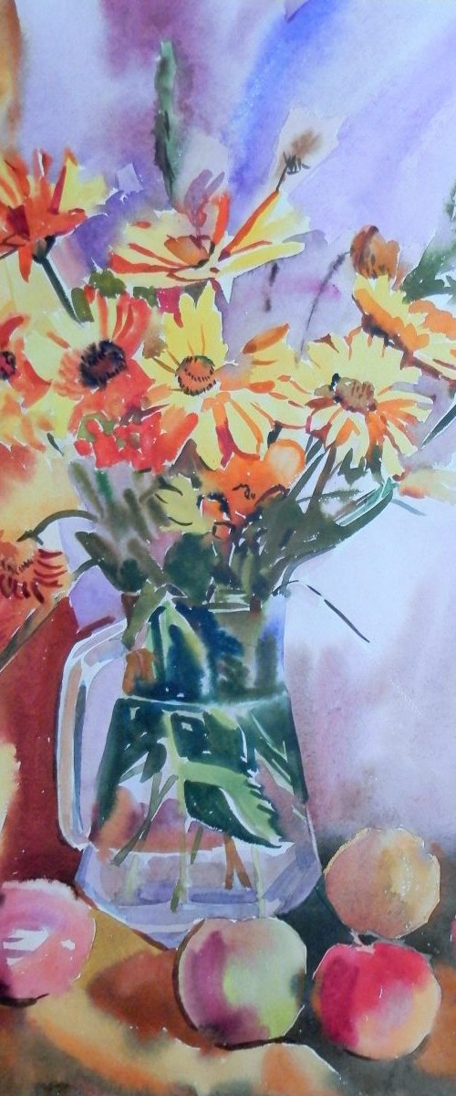Still Life with flowers, sent from Artfinder Office! by Valentina Kachina