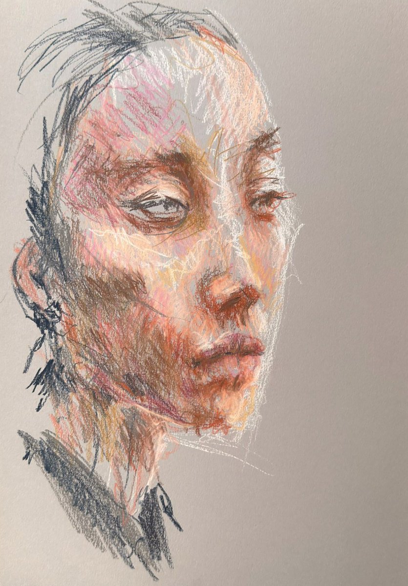 Expressive Pastel Drawing , Pastel Ladies// Silhouettte By Jayme Mestieri, 14 X 18, Artwork For Sale On Artfinder