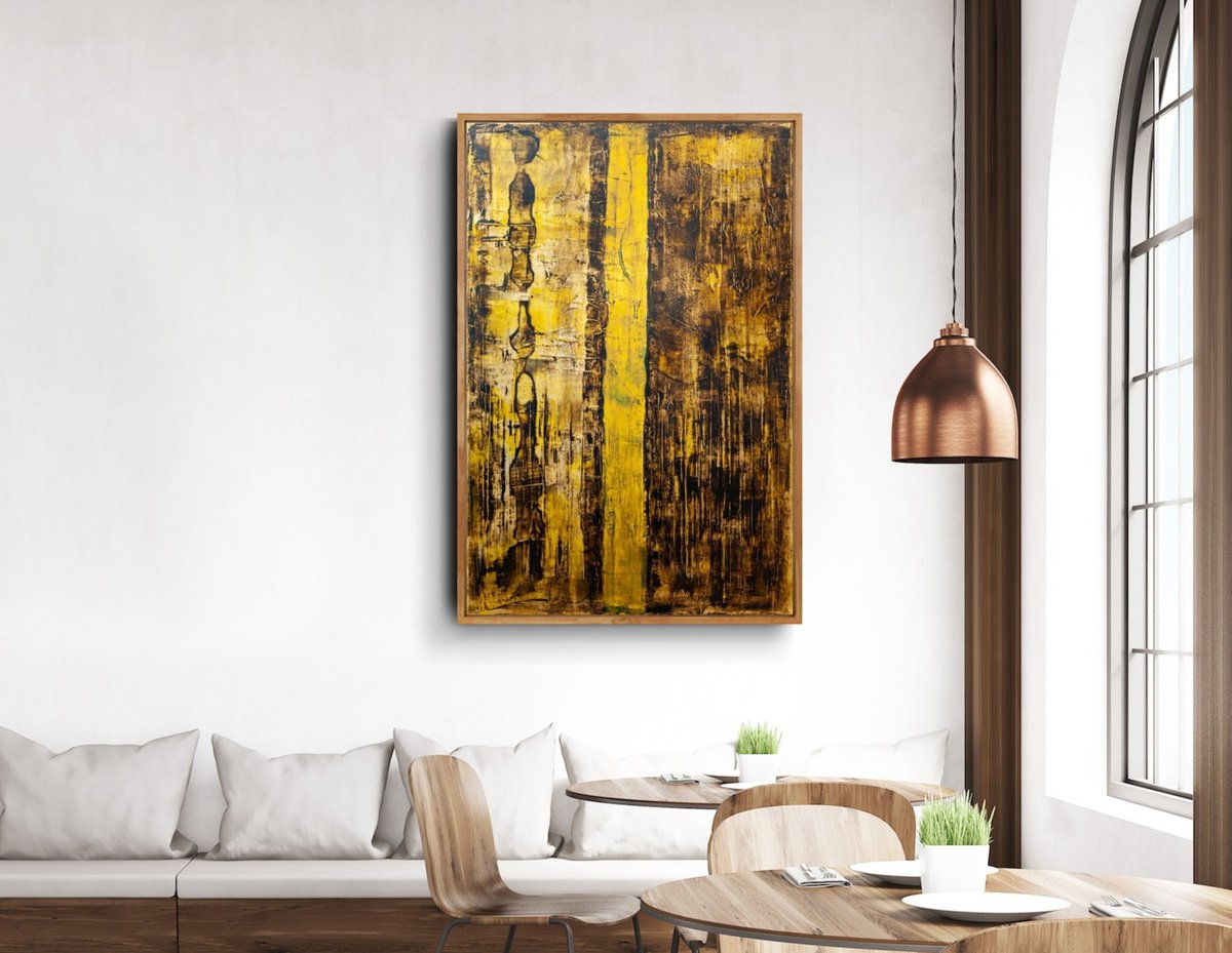 Expressive Abstract Acrylic Painting By Elide Pizzini, 24 X 35, Heaven, Original Artwork