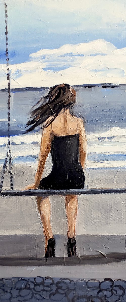 GIRL ON A SWING. WINDY. by Irina Alexandrina