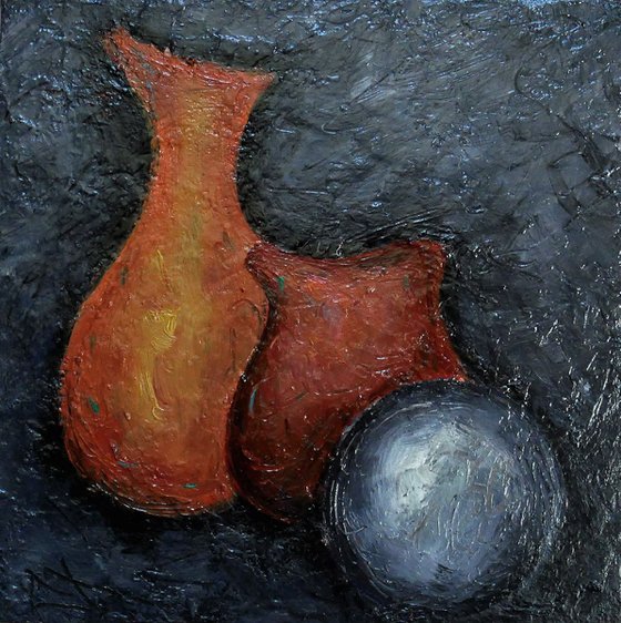 Oil painting " Still Life " 15 x 15 cm