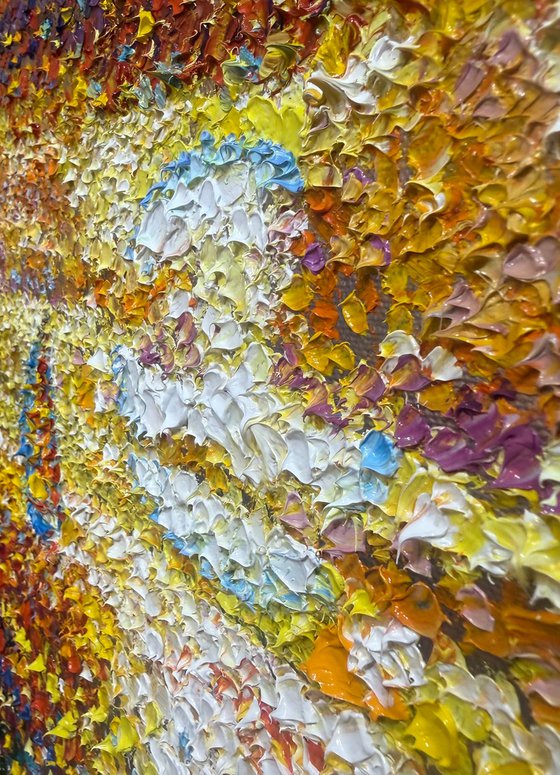 Path of light. pointillism landscape