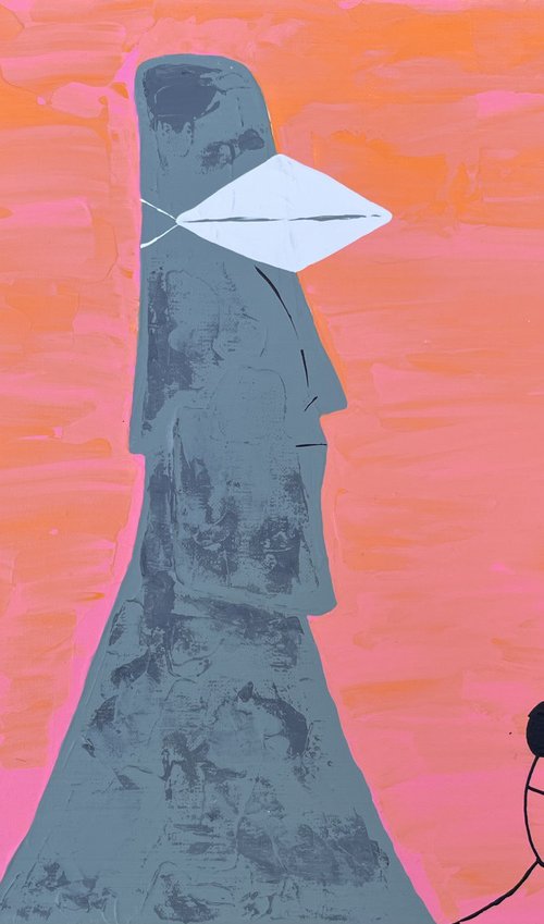 Masked Moai by Cadiou Frederic