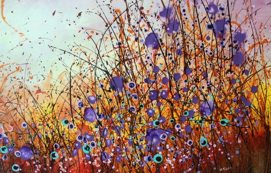 "Moodcatcher" - Super sized floral landscape painting