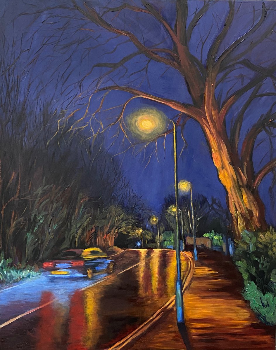Winter Night on Wise Lane (II) by Diana Sandetskaya
