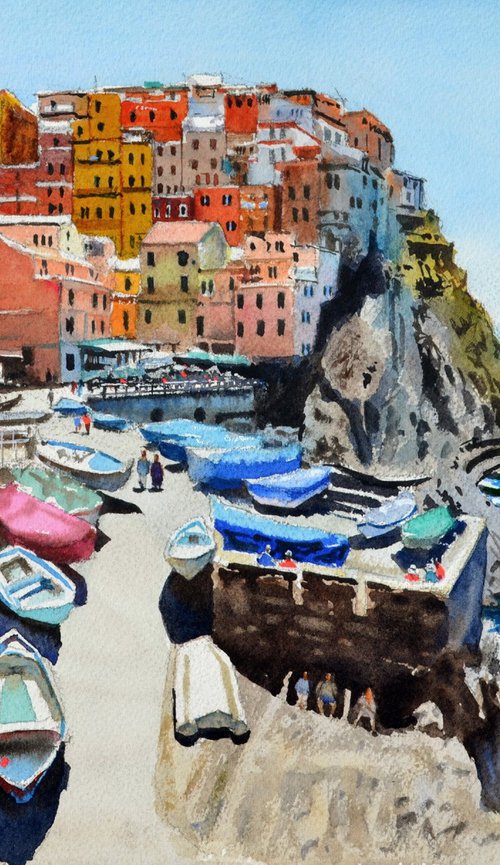 A sunny day in Manarola by Ramesh Jhawar