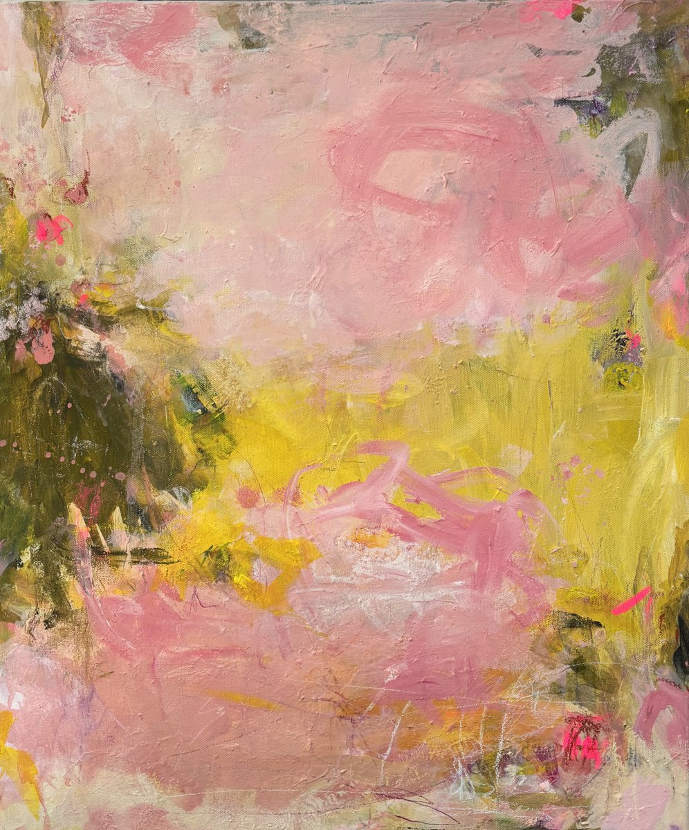 Abstract Acrylic Painting By Angela Dierks, 21 X 25, Sun Dance, Original Artwork