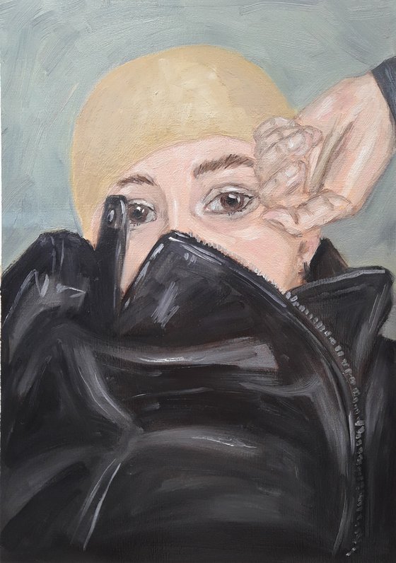 Nadin. Woman oil portrait. Etude style. 38 x 27 cm/ 15 x 10.6 in