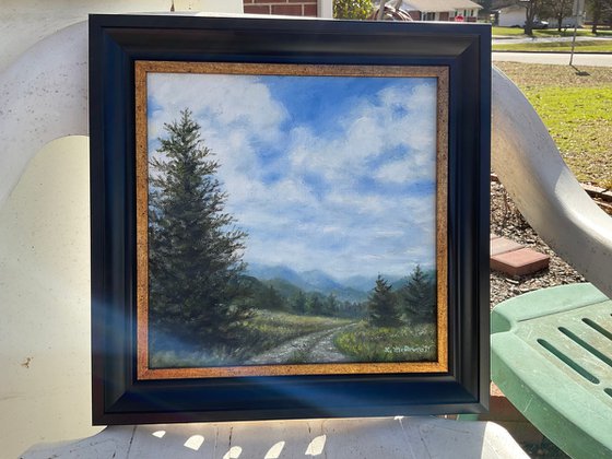 TENNESSEE HILLS - oil 11X11 inches
