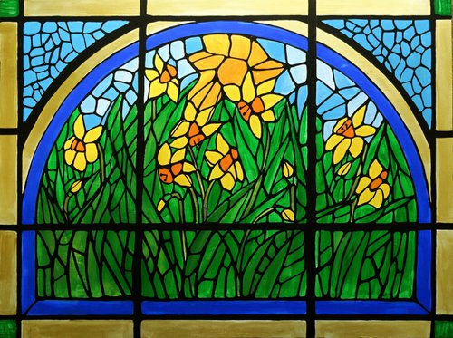 Daffodils in the garden by Rachel Olynuk