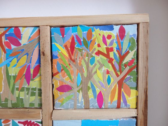 Tree inspired Collage Canvases  (Hand Cut Collage picture)