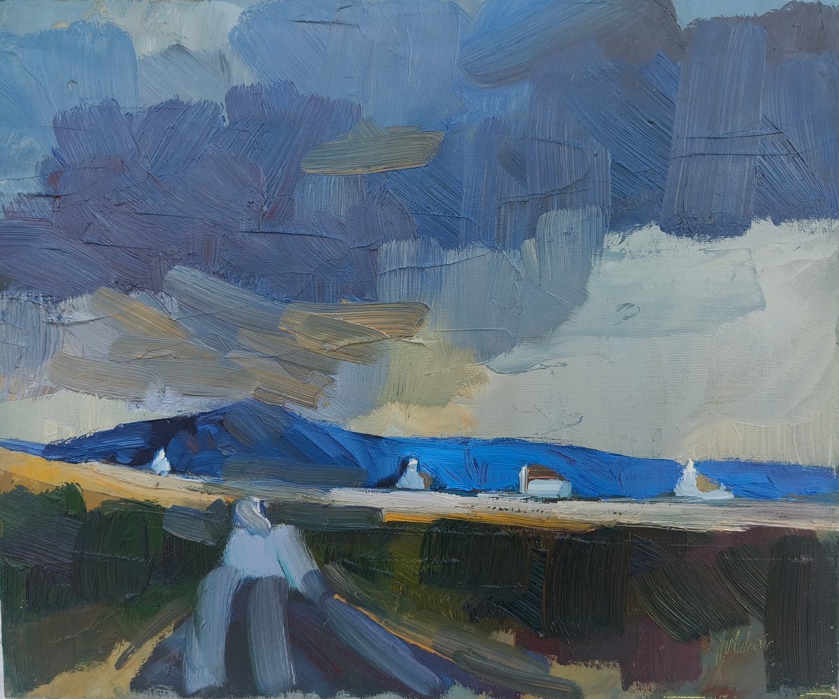 Evening Landscape By Mahonart75, 12 X 10, Artwork For Sale On Artfinder
