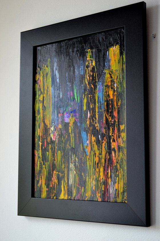 ABSTRACT CITY FRAMED FREE SHIPPING