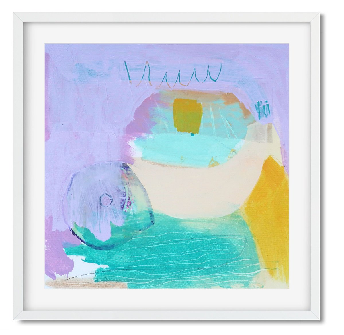 Organic Abstract Painting By Suzie Cumming, 12 X 12", Cove, Original Artwork