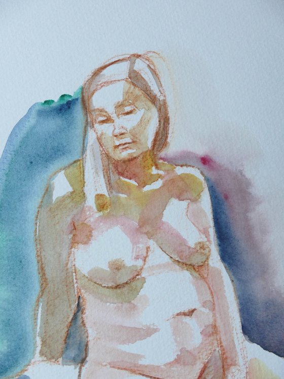 Seated female nude