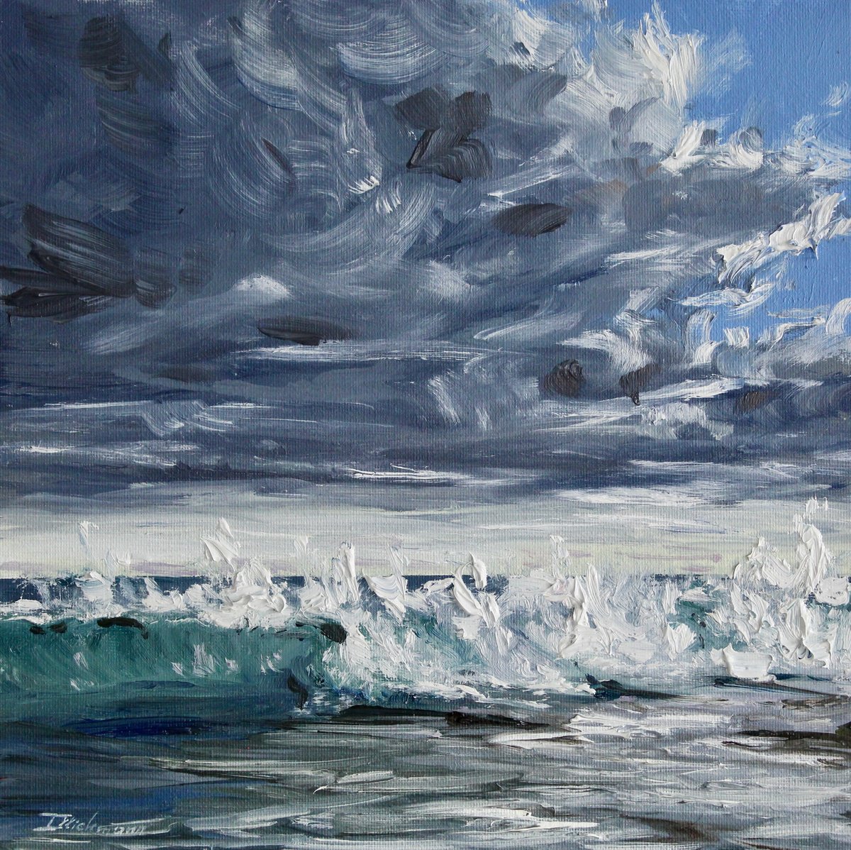 Impressionistic Landscape Oil Painting By Liza Illichmann, 10 X 10", Changes, Original Artwork