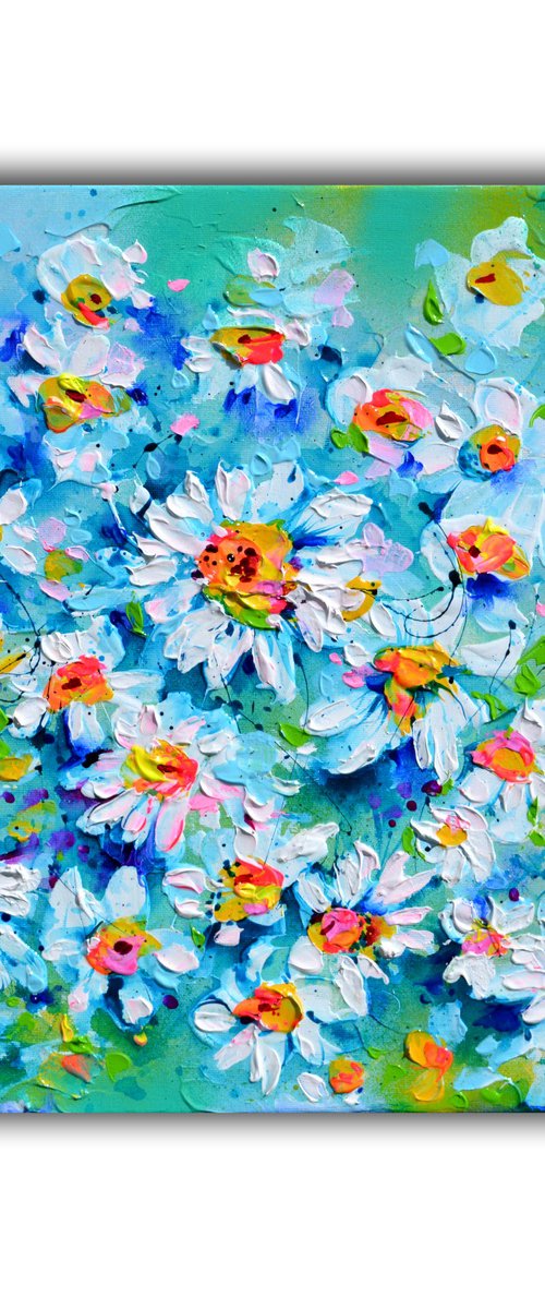White Daisies Field - Daisy Flowers by Soos Roxana Gabriela