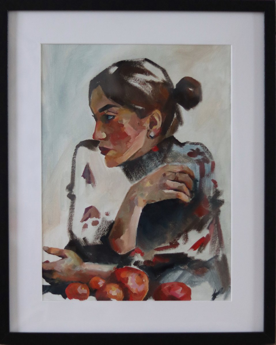 Oranges on the table by Alina Kolomiichenko