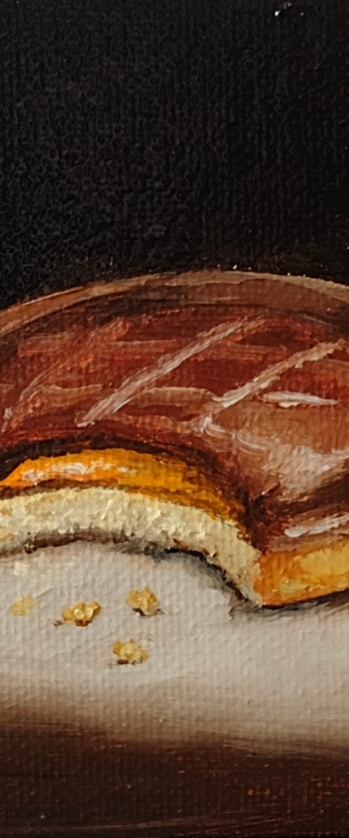 Little Jaffa Cake still life by Jane Palmer Art