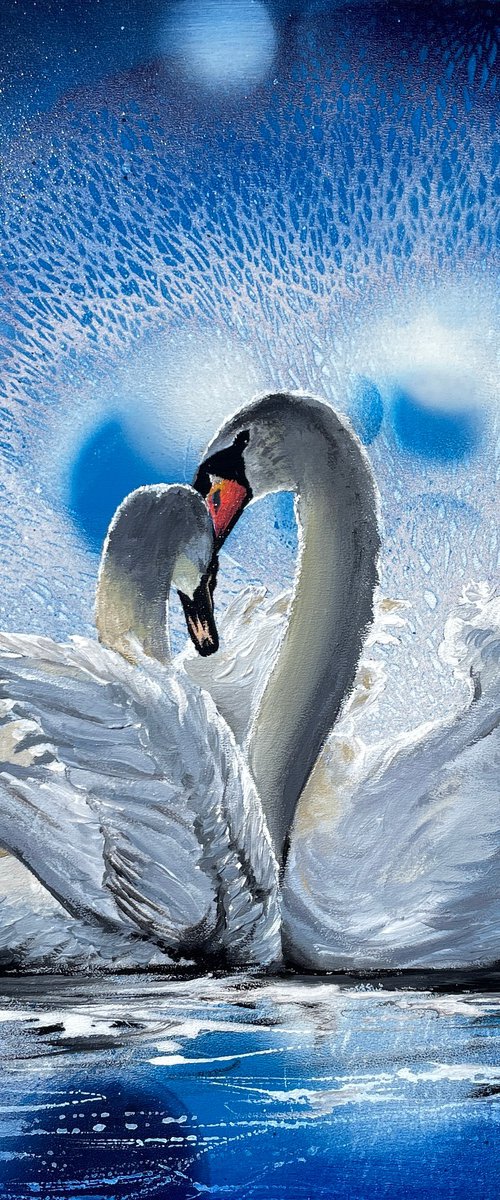 Bird #11 ( 2 swans) by Selene's Art