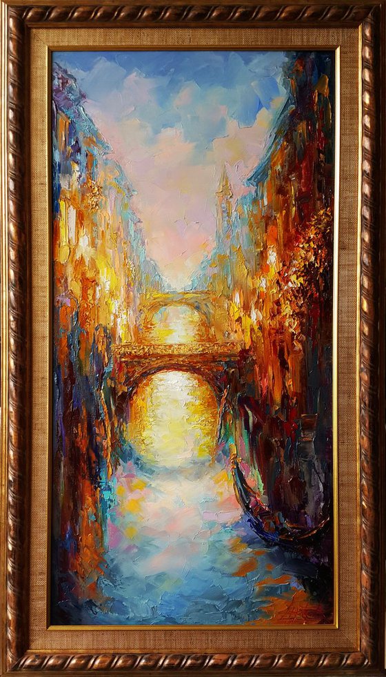 Evening Venice - original oil painting, impasto