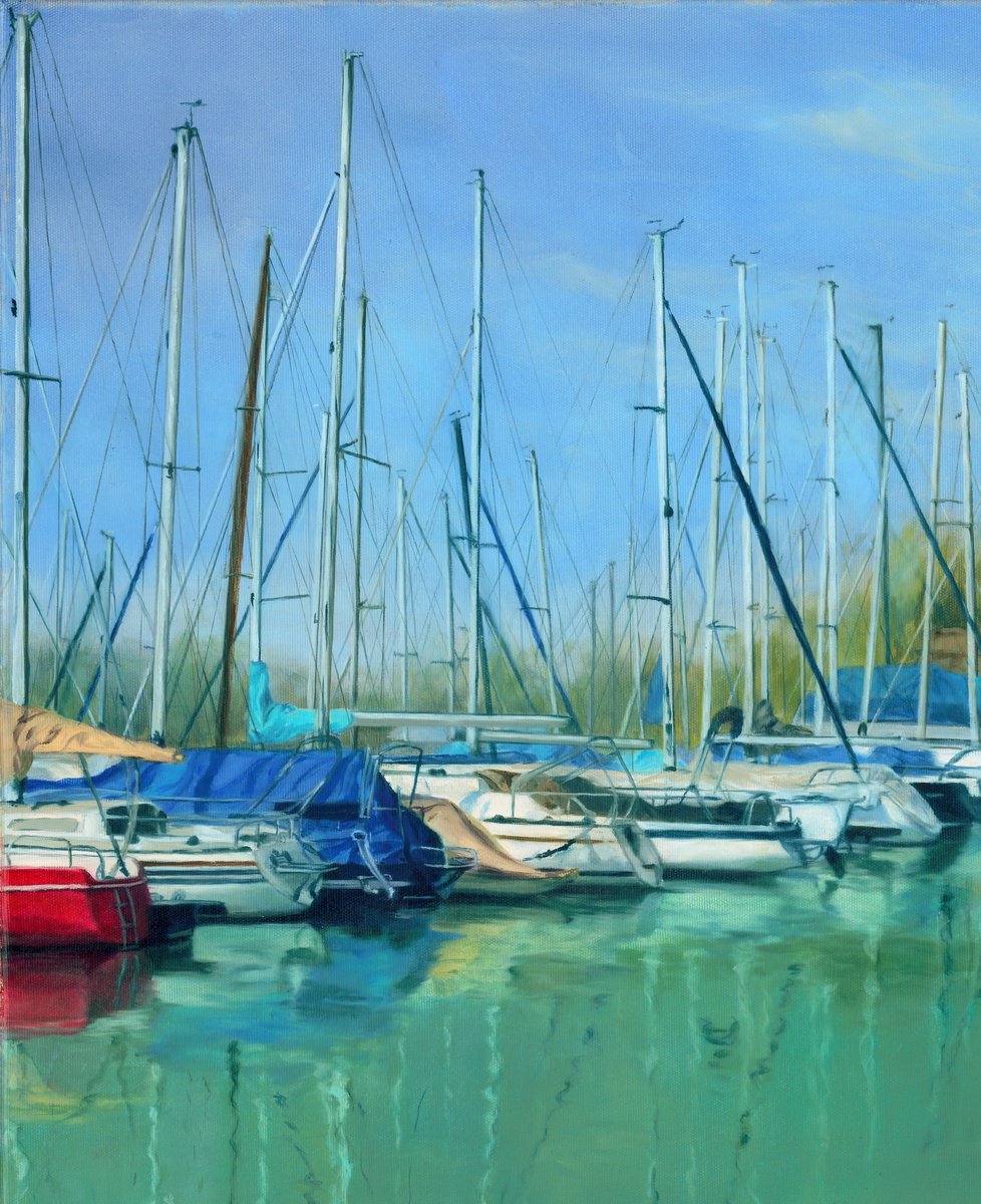 Expressive Oil Painting , Lake Balaton By Silvia Haban, 35 X 24, Artwork For Sale On Artfinder