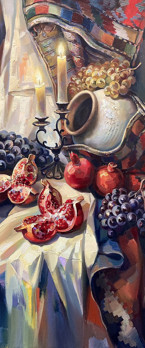 Pomegranates and candles by Meruzhan Khachatryan