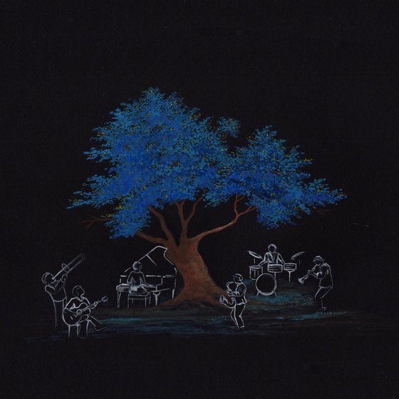 Musicians under Blue Jacranda Tree