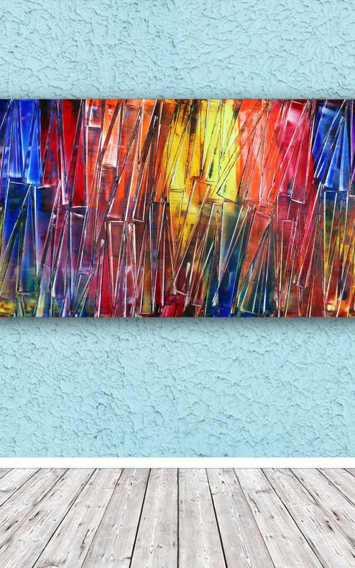 "The Piano Has Been Drinking" - FREE USA SHIPPING - Original Large PMS Oil Painting On Board - 48 x 24 inches by Preston M. Smith (PMS)