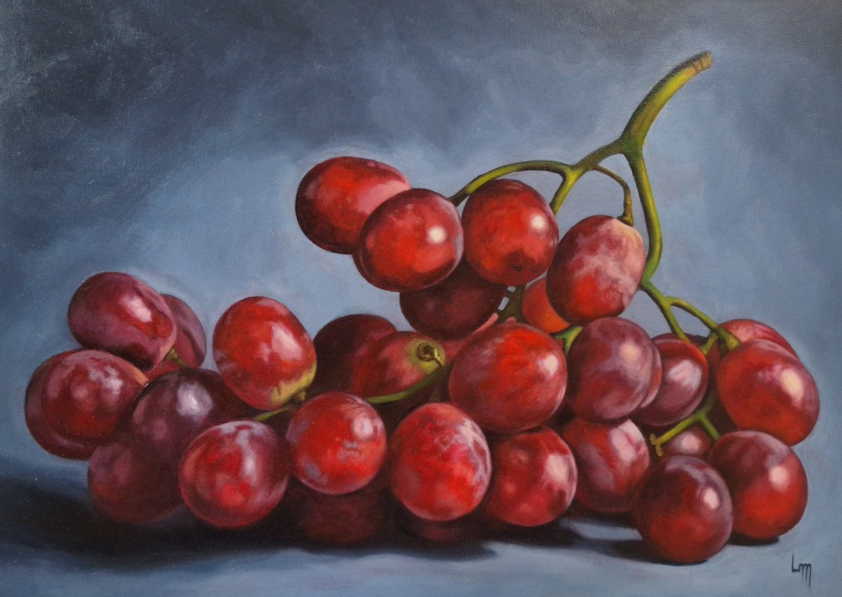Photorealistic Oil Painting , Ruby Clusters By Lana Pochikyan, 28 X 20, Artwork For Sale On Artfinder