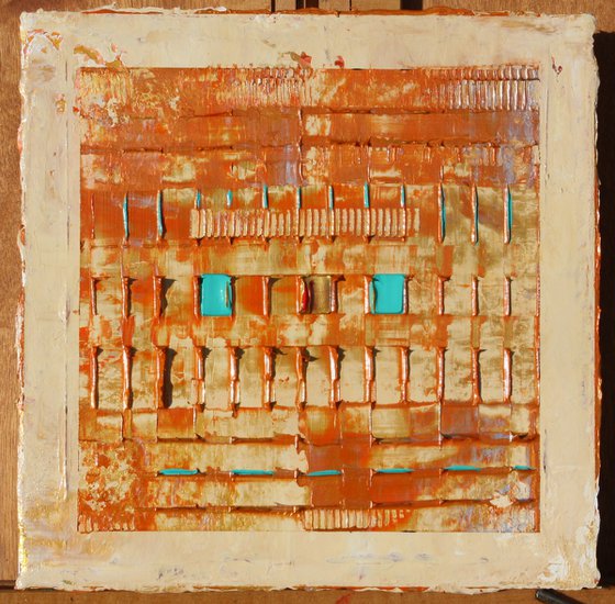 Primitive Copper Teal Abstract
