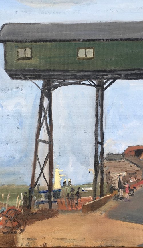 Grain warehouse at Wells next the sea, Norfolk. Oil painting by Julian Lovegrove Art