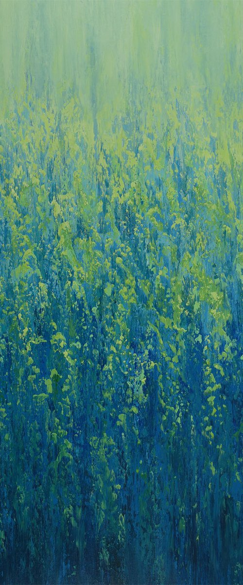 Blue Effervescence - Nature Color Field Abstract by Suzanne Vaughan