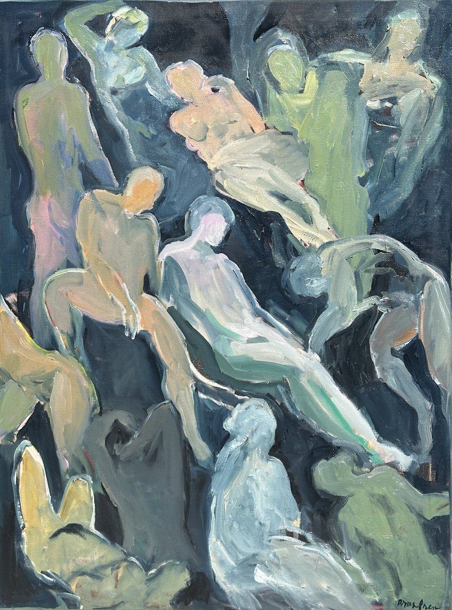 Abstract Oil Painting By Arun Prem, 30 X 40, Lessons In Survival, Original Artwork