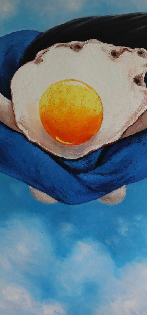 Egg girl flying high by Ta Byrne