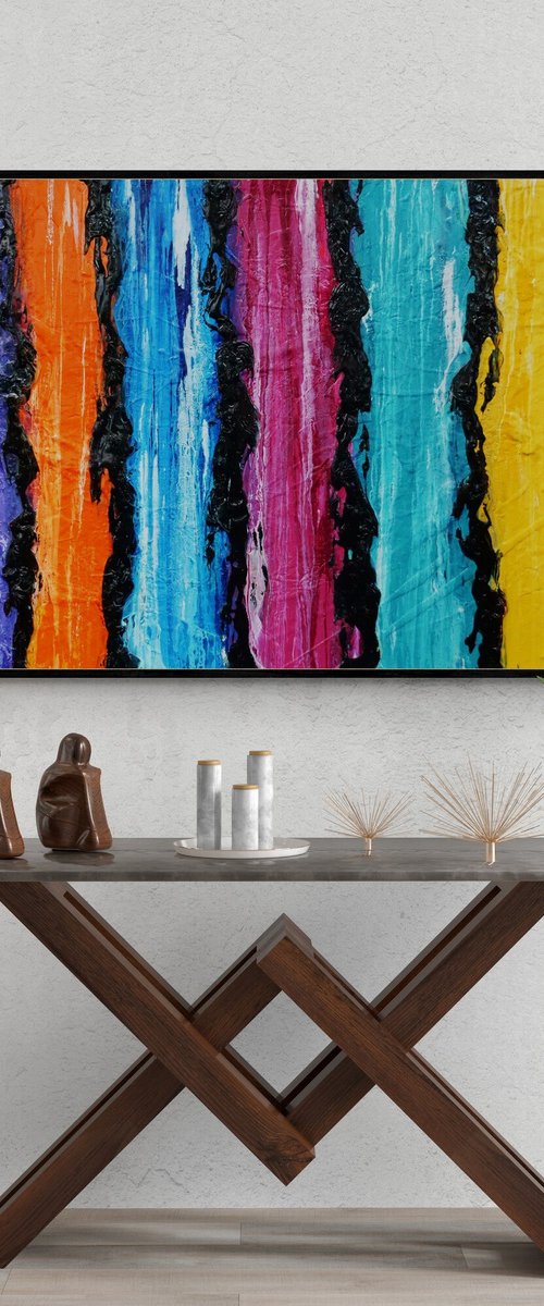 Going Back to Cali 190cm x 100cm Textured Abstract Art by Franko