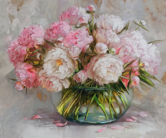 Peony oil painting original