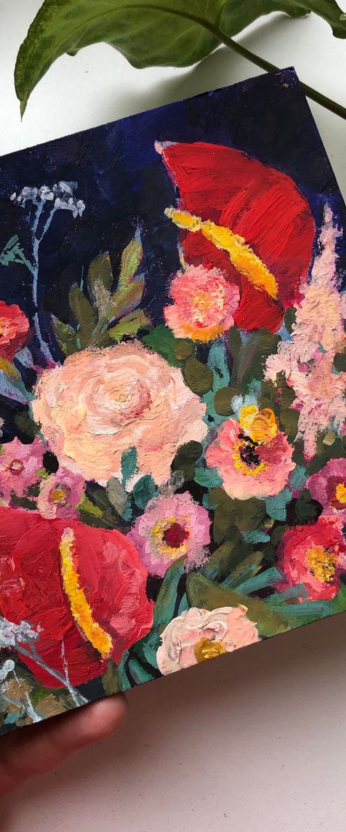 Bouquet and butterfly by Anastasia Mazur-Skrobova