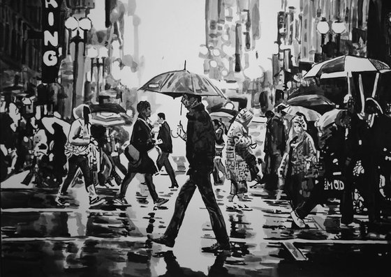 Rainy Town #9 / 70 x 50 cm