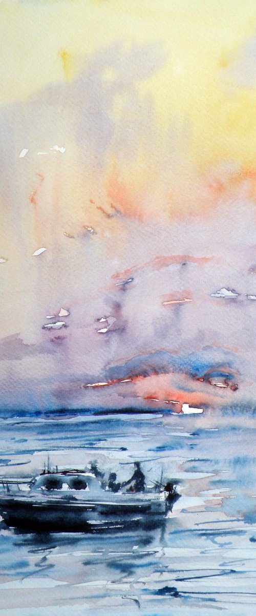 Sunset on sea by Kovács Anna Brigitta
