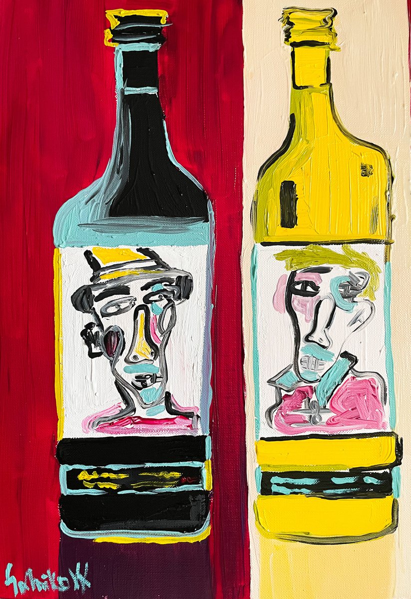 Vine oil set (set 2 artworks) by Valeriya Salnikova