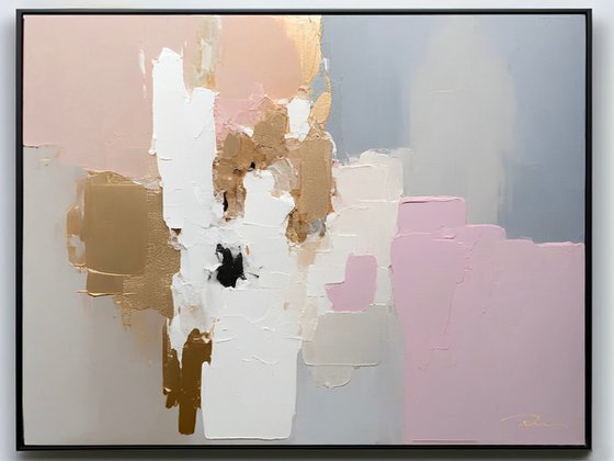 Beige Textured Trees in Pastel Pink Morning