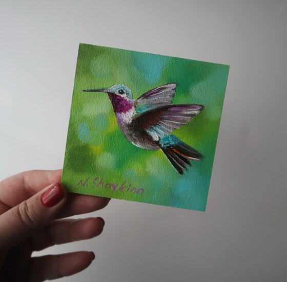 Hummingbird in Flight, Birds Lover Gift