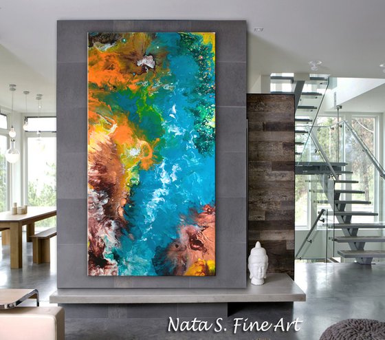 Caribbean Sea - Extra Large Abstract Painting