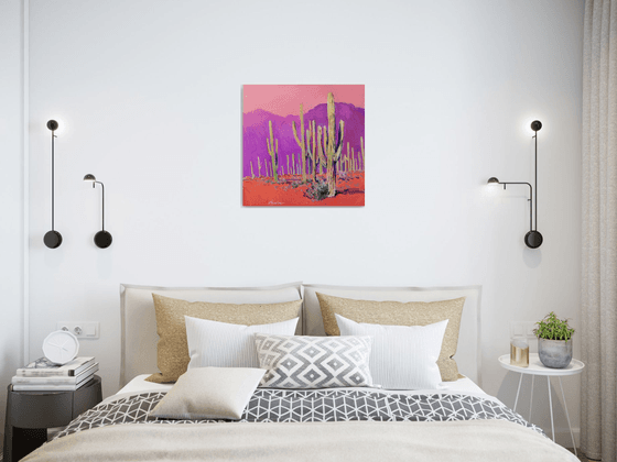 Saguaros. Desert Evening