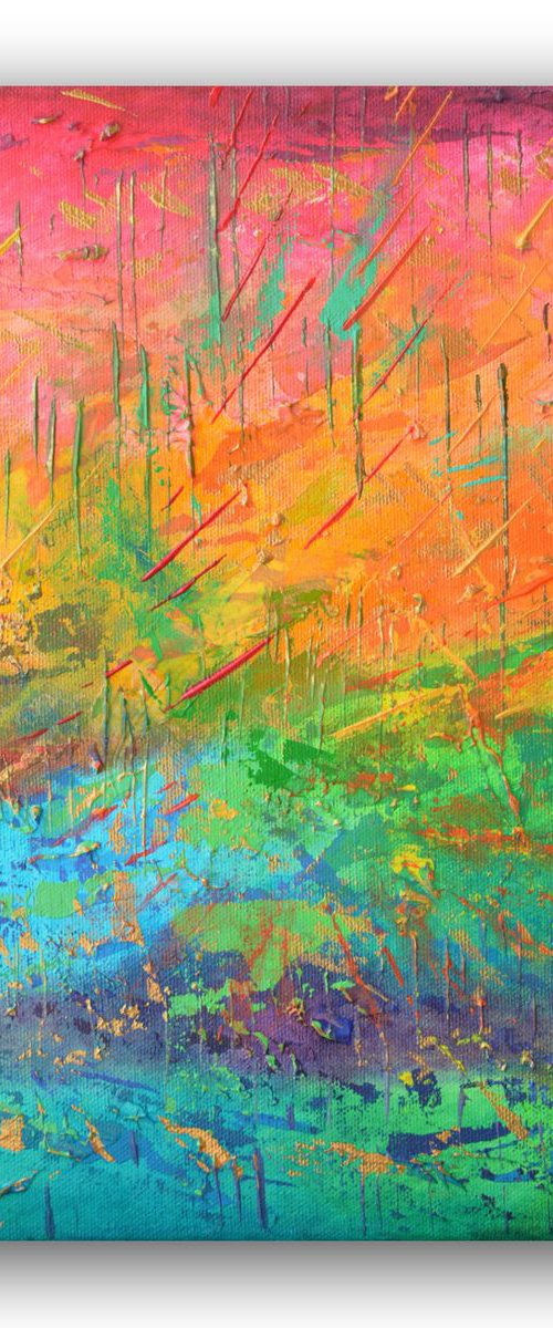 Riot - rainbow abstract by Lisa Mann