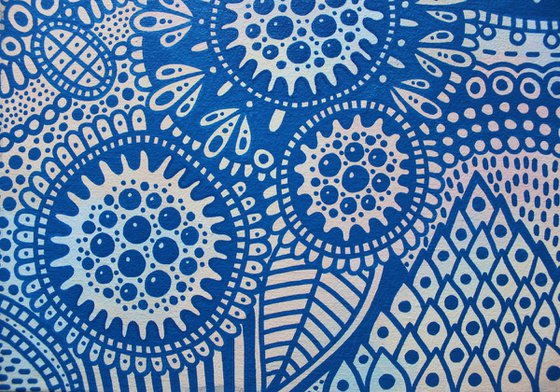 Surreal Pattern n.6 - Blue Flowers